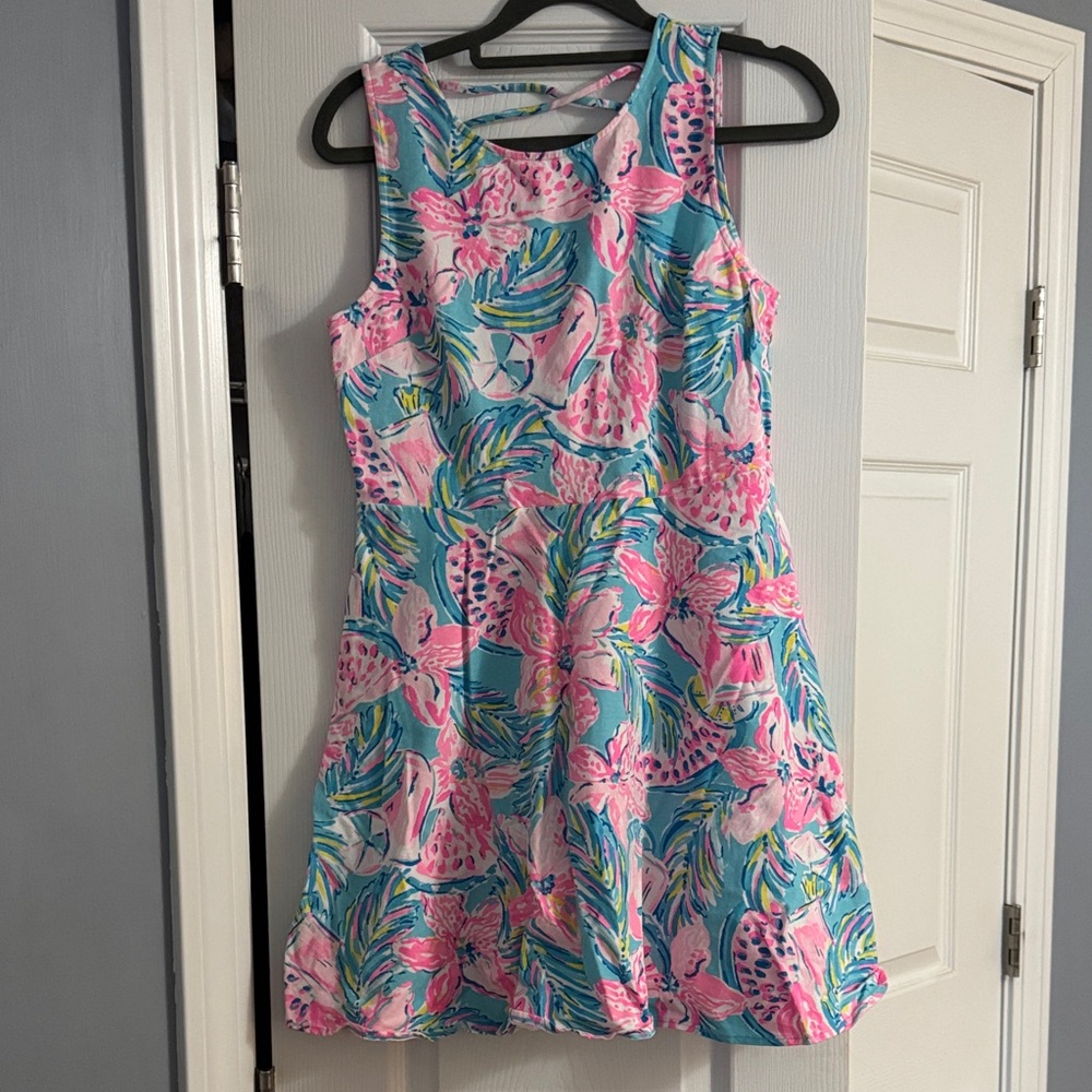 Adorable Lilly Pulitzer girls dress with crisscross back. Worn once.